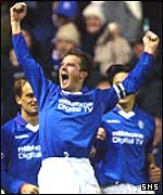 Barry Ferguson shows his joy at scoring