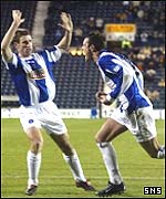 Kris Boyd (right) shows his delight after scoring