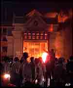 Thai Embassy burns on Wednesday night
