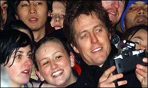 Hugh Grant with fans