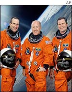 Don Pettit, Ken Bowersox and Nikolai Budarin