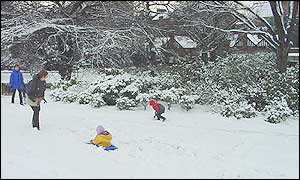 Children playing in the snow