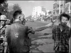 Photo of a Vietcong officer being shot by the chief of police in Saigon
