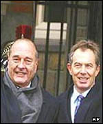 Jacques Chirac (left) and Tony Blair