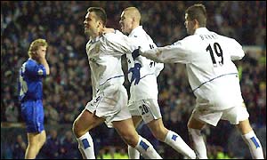 Viduka celebrates his superb opening goal