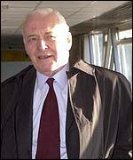 Former Labour MP Tony Benn in the UK after meeting Saddam Hussein in Baghdad