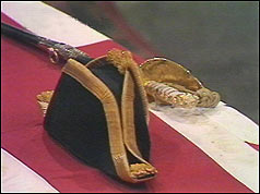 Cocked hat of the Admiral of the Fleet on Lord Mountbatten's coffin