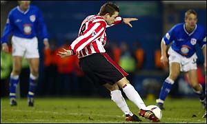 Matthew Oakley strikes his second goal of the game