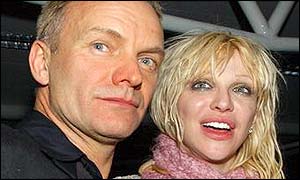 Sting and Courtney Love
