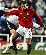 Liverpool midfielder John Welsh in action for England Under-20s against Germany