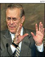 Defence Secretary Donald Rumsfeld, speaking in Rome on Friday