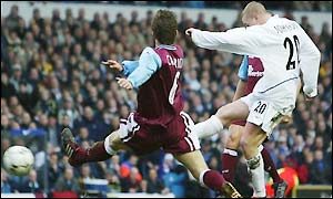 Johnson is set up by Gary Kelly to score a 20th-minute opener for Leeds