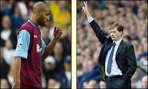 Kanoute is sent off for slapping Seth Johnson, leaving West Ham down to 10 men
