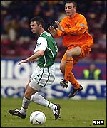 Shaun Fagan leaps in to challenge Paul Fenwick