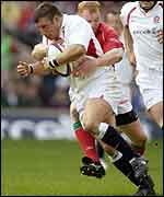 England's Julian White takes on the Welsh defence last year