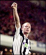 Alan Shearer celebrates another goal