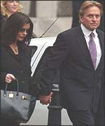 Catherine Zeta Jones and Michael Douglas leave the High Court