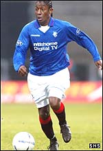 Russell Latapy in action for Rangers