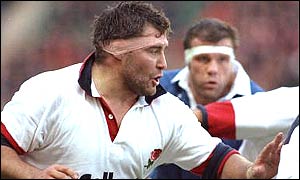 Jason Leonard in action against Italy in November 1996