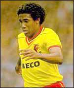John Barnes in action for Watford in the 1984 final