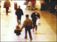 CCTV footage of James Bulger being led away by older boy