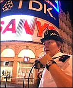 Police woman in Piccadilly Circus