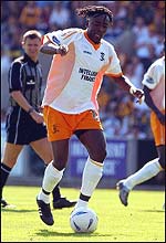 Eugene Dadi in action for Livingston