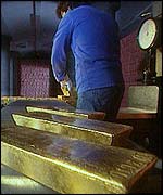 Weighing gold bars