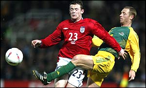 17-year-old Wayne Rooney makes his England debut