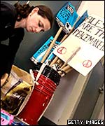 A peace protester in New York