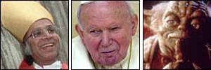 Bishop of Rochester Michael Nazir-Ali, Pope John Paul II and Yoda 