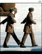 North Korean soldiers in Pyongyang
