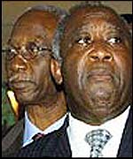  Laurent Gbagbo (r) and Seydou Diarra 
