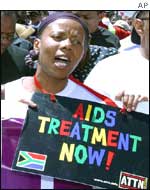 A protester in Cape town