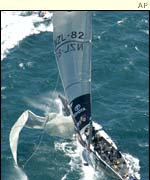 Team New Zealand run into problems in the opening race