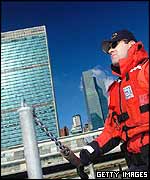 Coastguard in front of UN