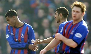 Julian Gray takes the plaudits after scoring Crystal Palace's equaliser