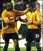 Ince (right) congratulates Ndah