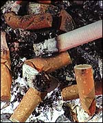 Cigaretttes in ashtray