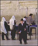 Religious Jews at the Western Wall, Jerusalem