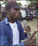 Charles Ble Goude addressing Gbagbo supporters in Abidjan 