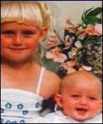 Baby Tia with her elder sister, Demi