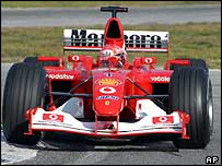 Michael Schumacher tests his new Ferrarri at Imola