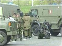 Army experts deal with device at Antrim Road