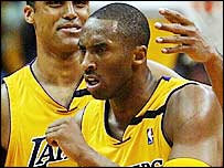 Kobe Bryant scored 17 points for the Lakers during the two overtime periods