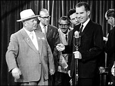 Khrushchev and Nixon at the US trade fair in Moscow