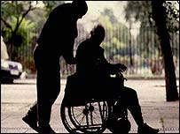 Carer and elderly person