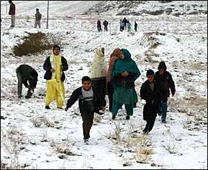 Children play in the hills around Quetta