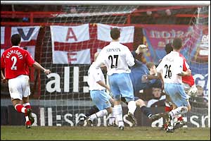 Charlton Athletic's Jason Euell opens the scoring against Aston Villa