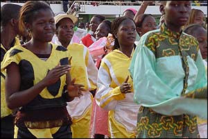 Women dancing at the ceremony